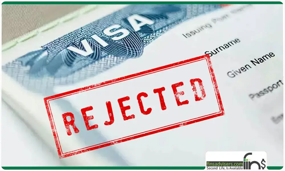 مهر rejected بر روی صفحه پاسپورت- ریجکت شدن ویزای تحصیلی کانادا