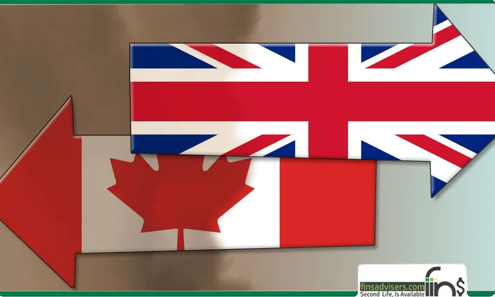 تصویری از پرچم کشورهای انگلیس و کانادا-تحصیل در کانادا