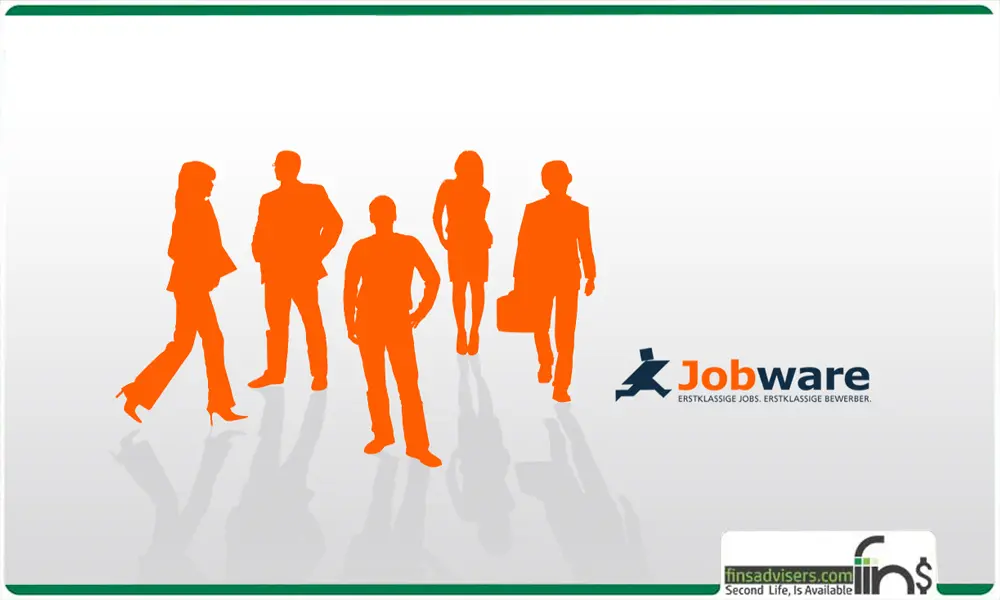 لوگوی سایت jobware در کنار تصویر چند زن و مرد
